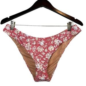 J. Crew Curved-waist cheeky bikini bottom in tropical floral Size Large NWT